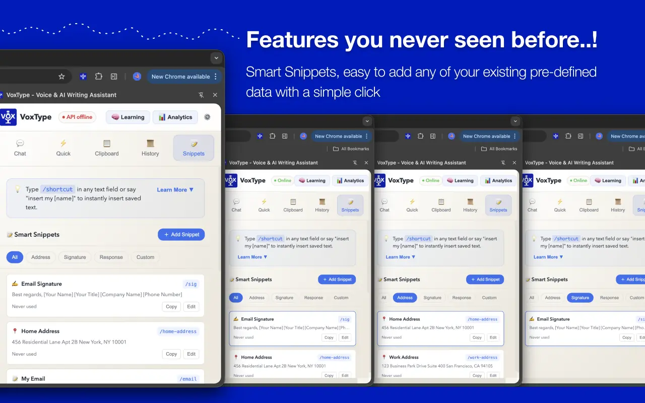 Smart Snippets Feature